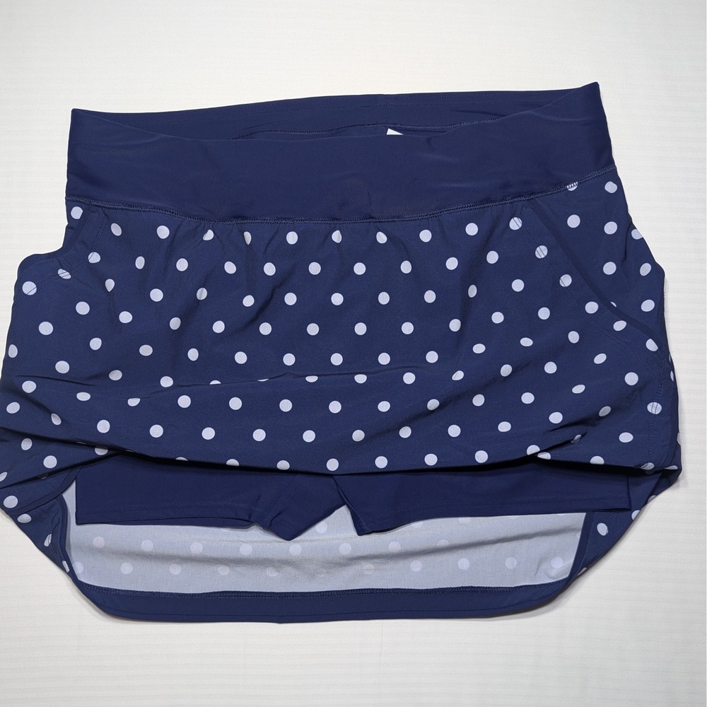 Lands End Polka Dot Swim Skirt Skort Modest Bathing Suit Bottom Y2K - Picture 3 of 6